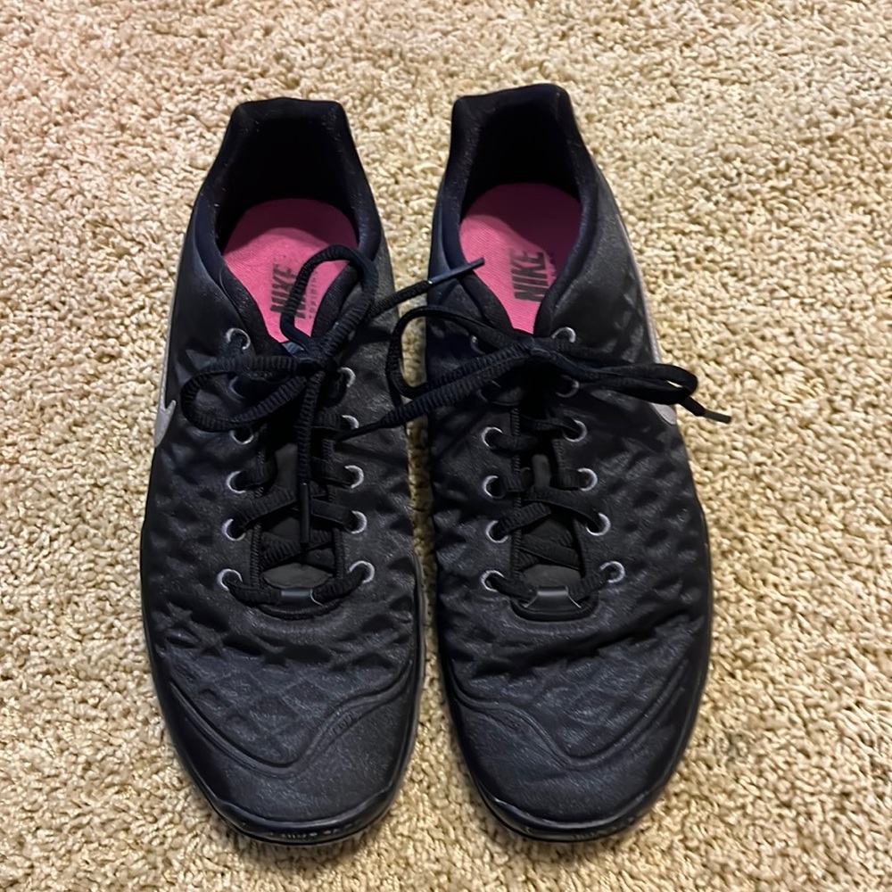 Nike Women’s Free TR Fit training shoes. Black with gray soles.